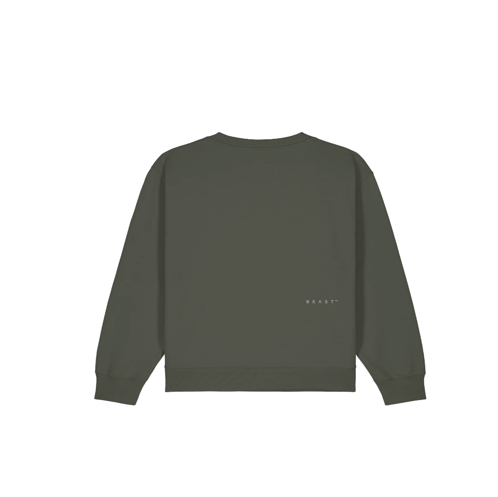 Crew Sweater Subtle Logo Army Green