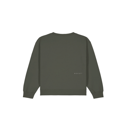 Crew Sweater Subtle Logo Army Green